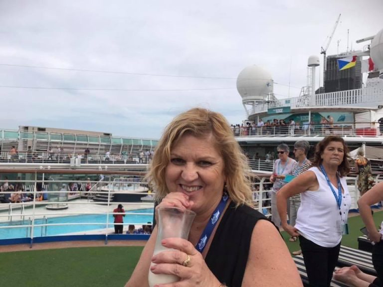 Maree Curtis aboard her cruise