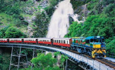 Thundering waterfalls, the Great Barrier Reef and a train journey from $285 a night