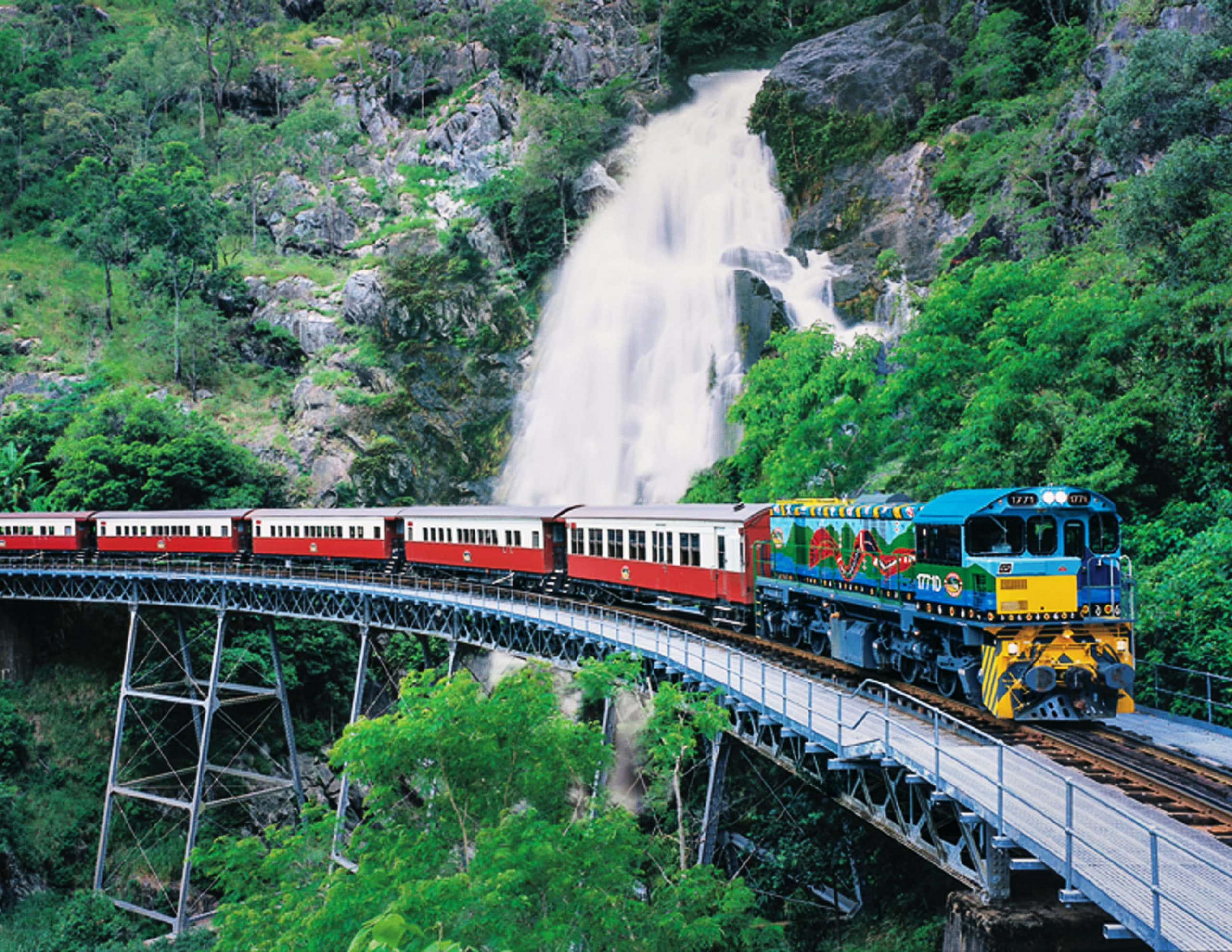 Thundering waterfalls, the Great Barrier Reef and a train journey from $285 a night