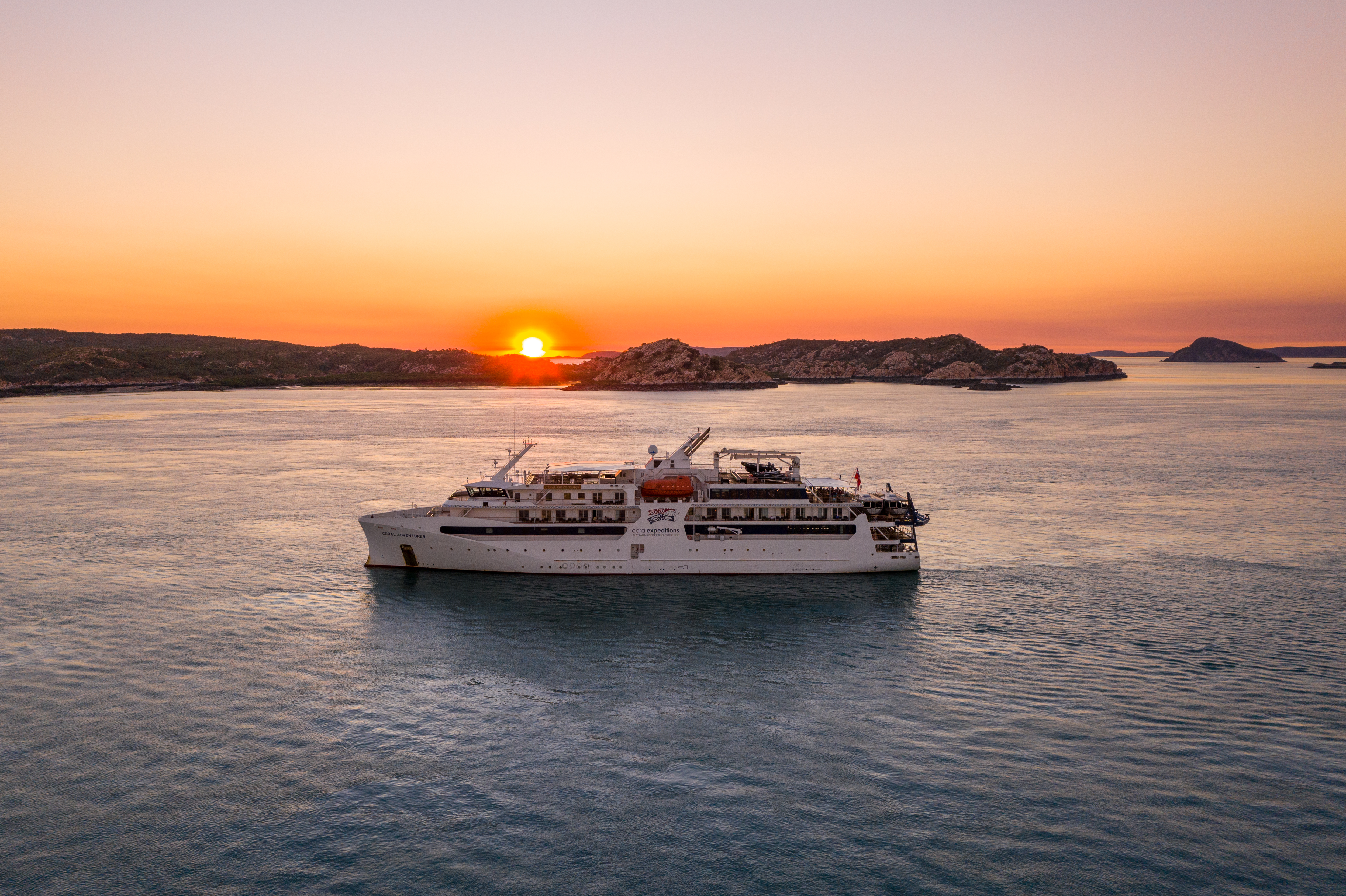 Coral Adventurer sunset on the Kimberley Coast