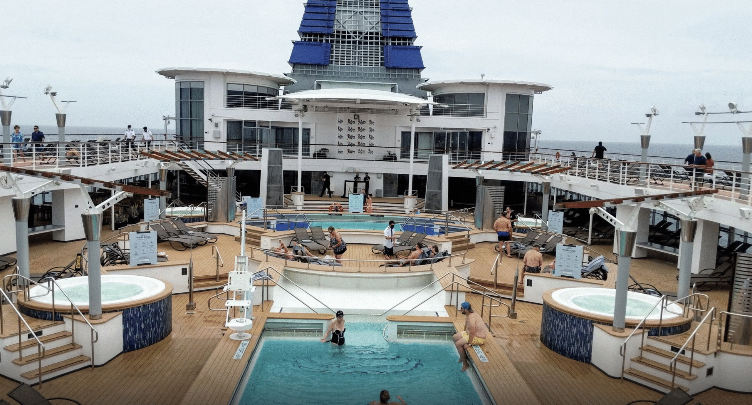 Cruisers relaxing by the pool