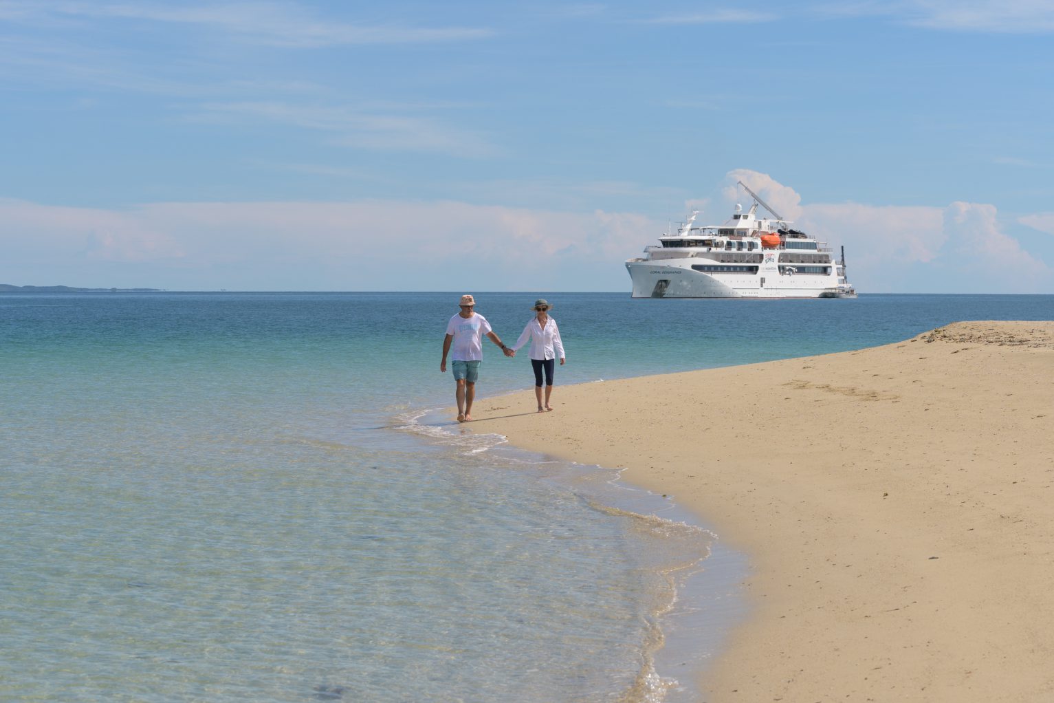 Private jet, sailing yacht and 14-night Christmas cruise on Coral Geographer