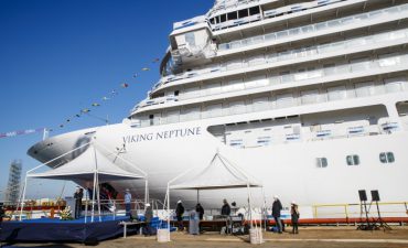 Viking floats out its newest ship