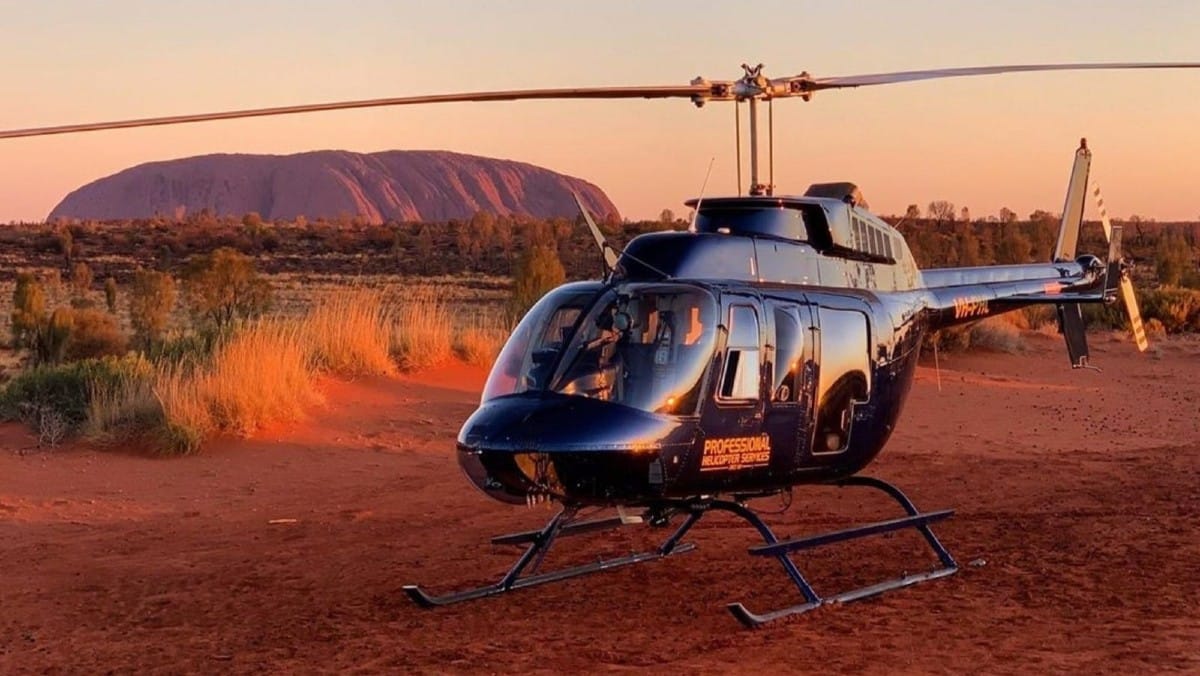 Helicopter tour of Uluru