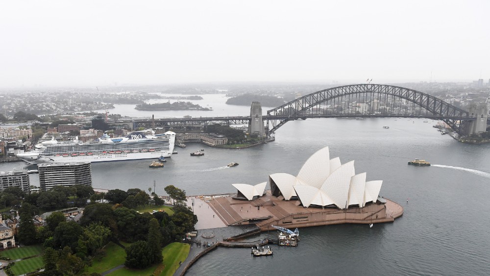 P&O's latest ship, Pacific Adventure, sails into Sydney but Queen's death means celebrations will have to wait