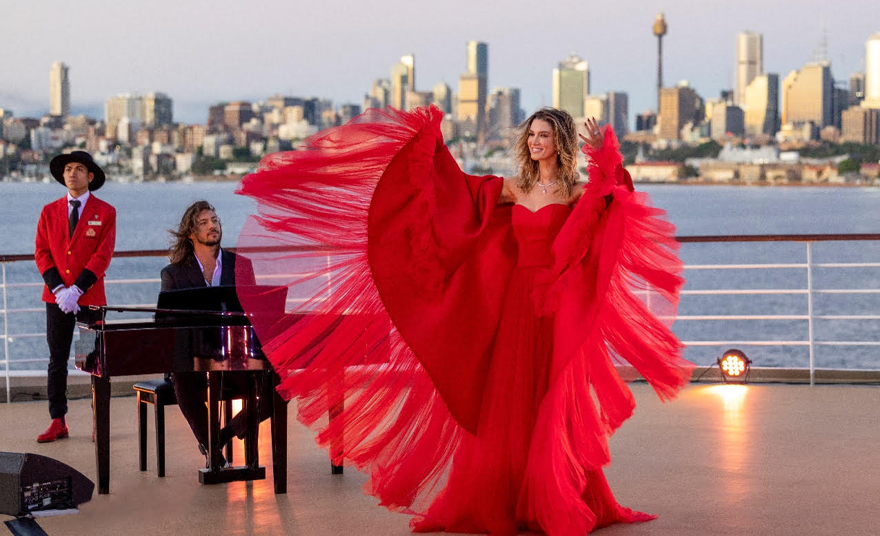 Delta Goodrem welcomes Cunard's Queen Elizabeth back to Australia