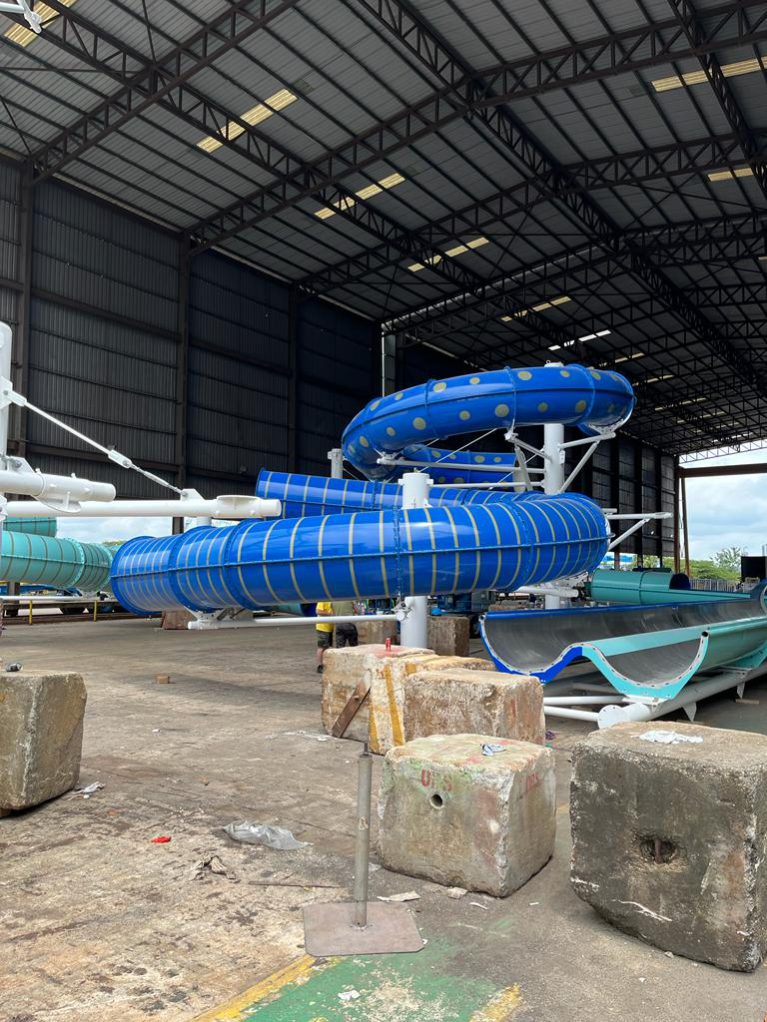 Check out the photos of Pacific Encounters new twin-racer waterslide