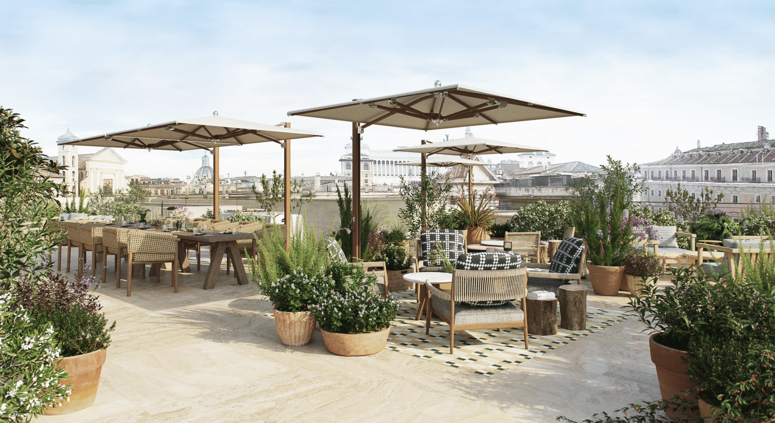 The rooftop of the Six Senses Rome
