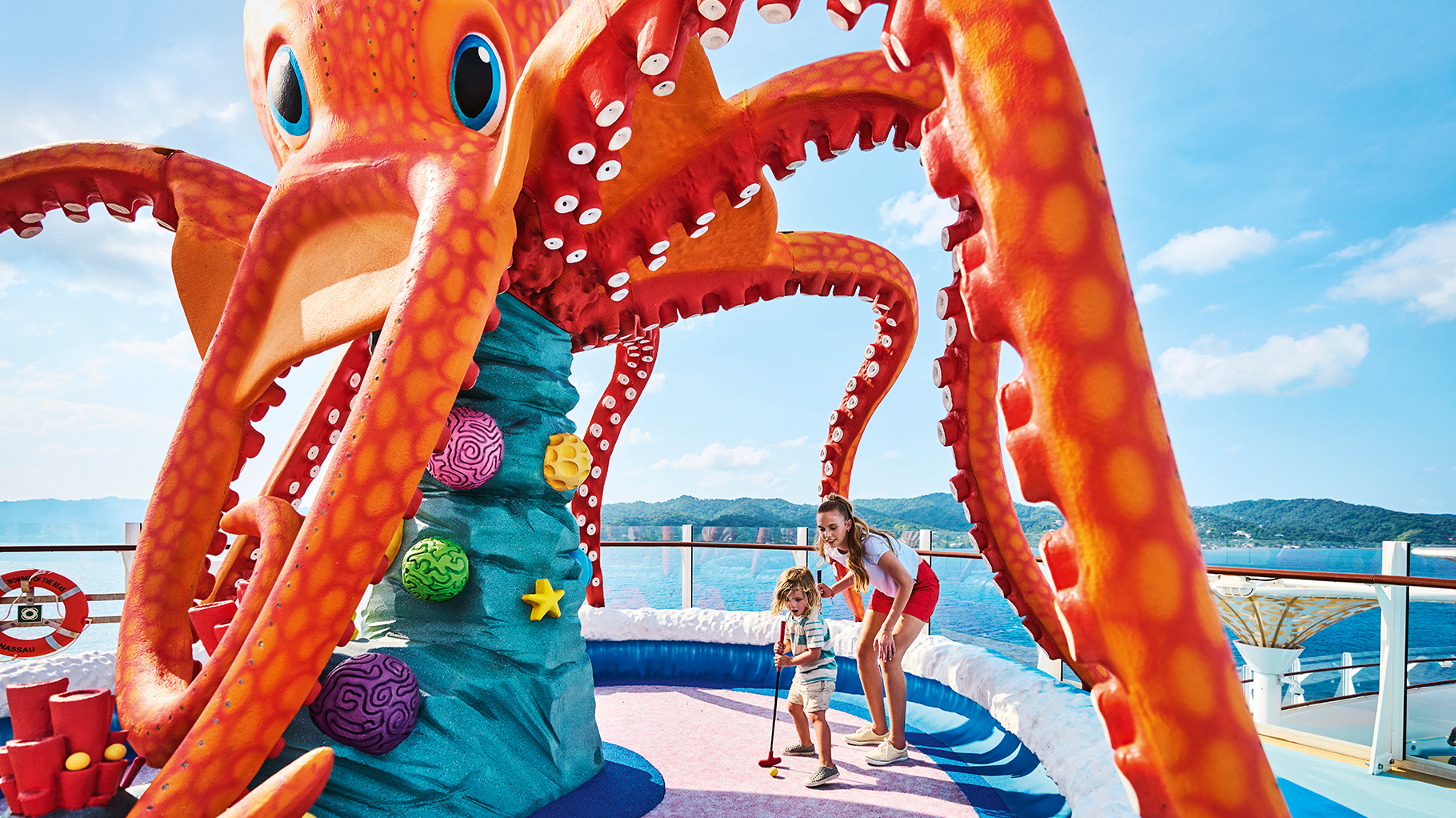 There are plenty of activities on large cruise ships for families