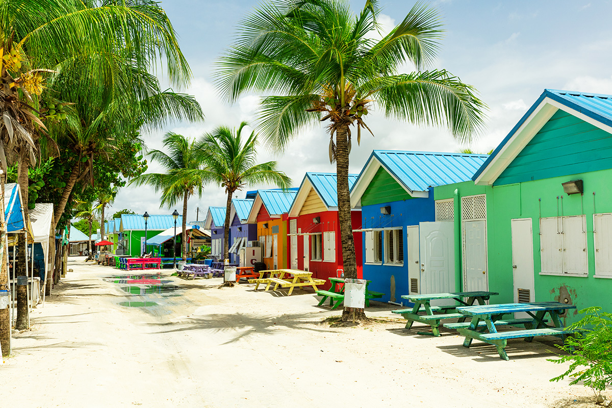 The lovely colourful houses in Bridgetown Barbados