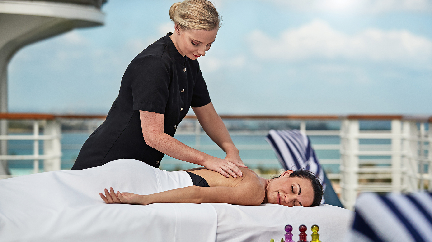 Relaxing in the spa onboard Princess