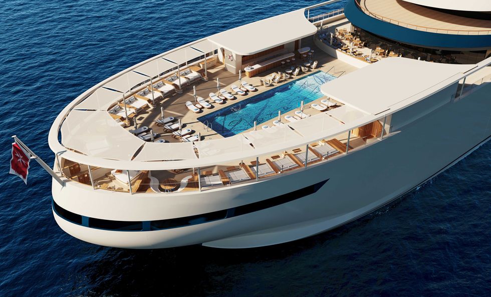 The pool on the Four Seasons Yacht.