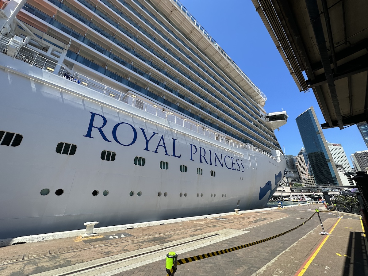 Royal Princess tied up at dock. Princes is warning of a Price rise