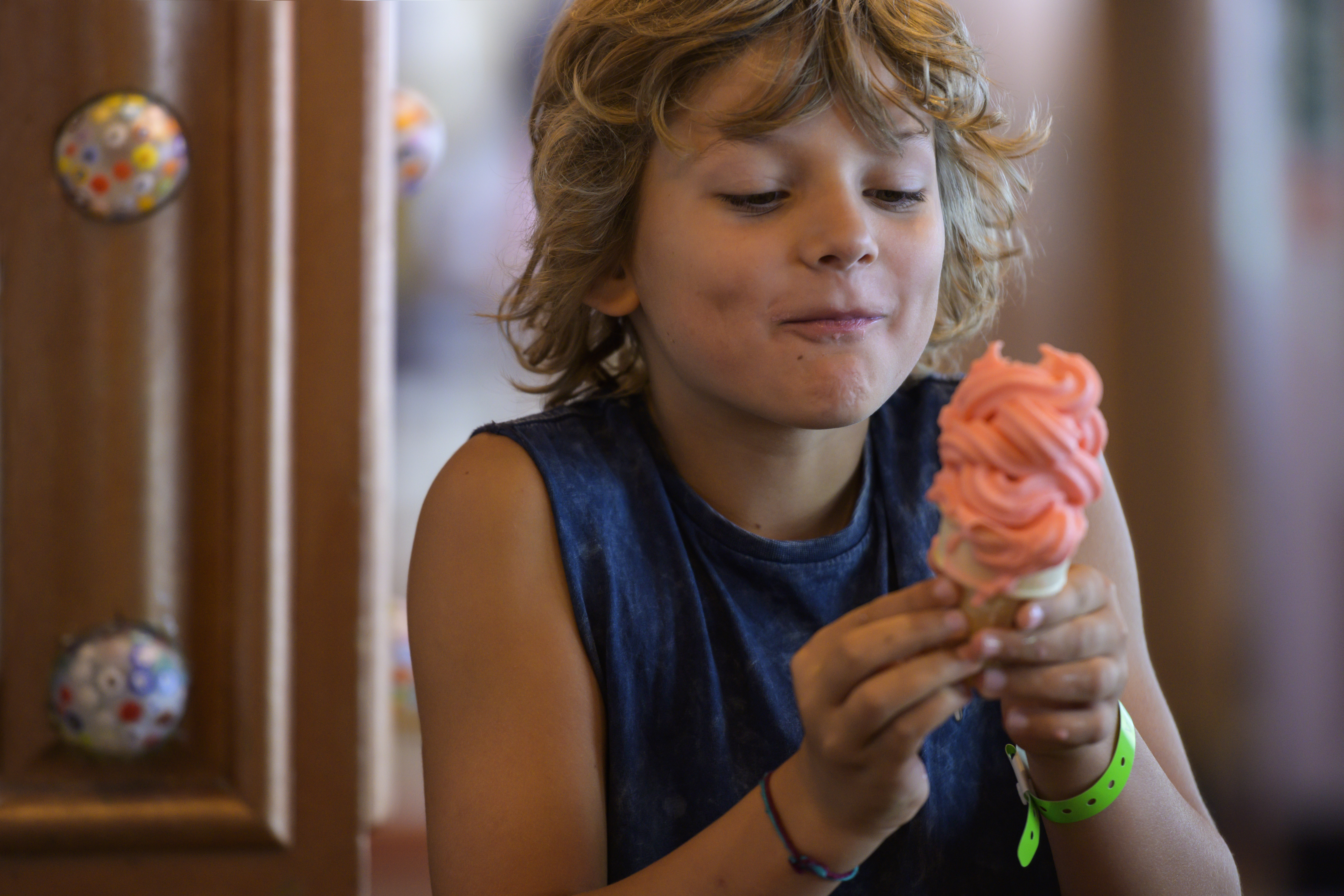 Kid eating ice cream aboard Carnival Splendor