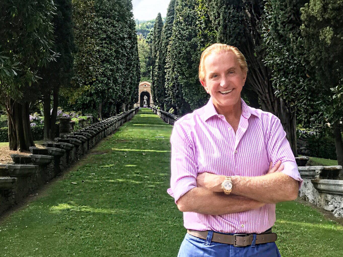 Geoffrey Kent at Villa d'Este in Lake Como for a well-spent holiday in Italy. 