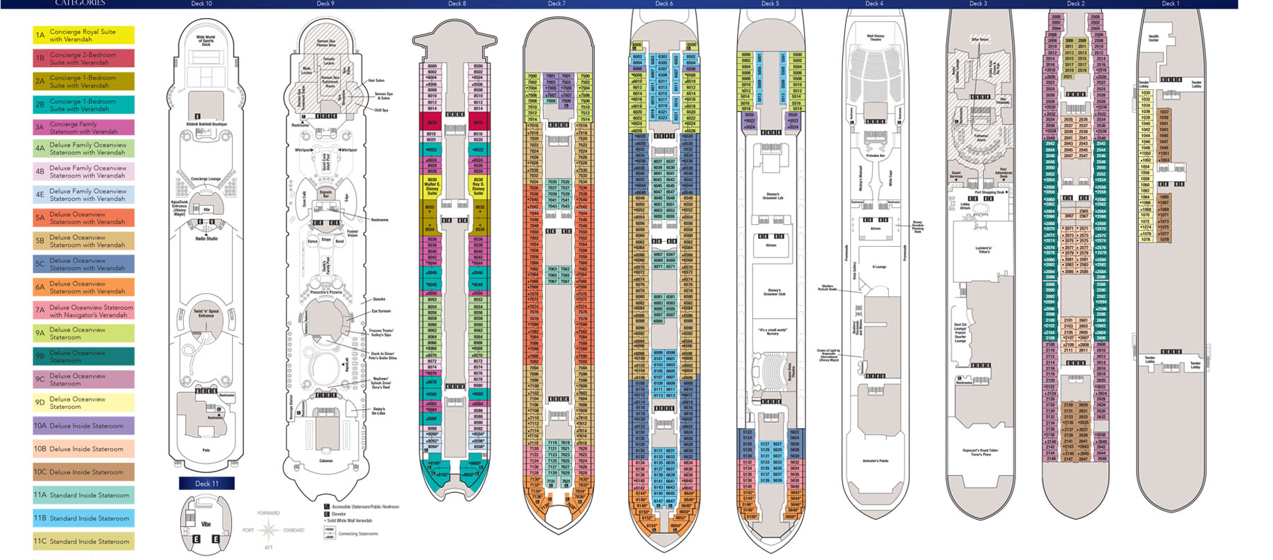 the ship's extensive deck plan.