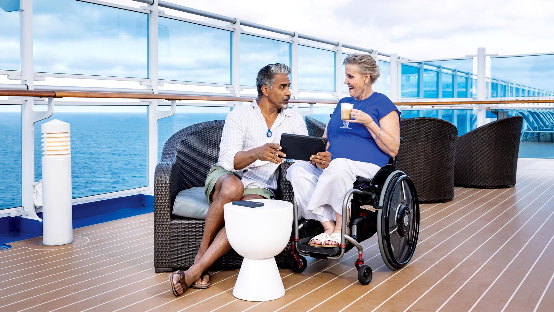 Guest with mobility restrictions enjoy cruising with one of Princess' ships. 