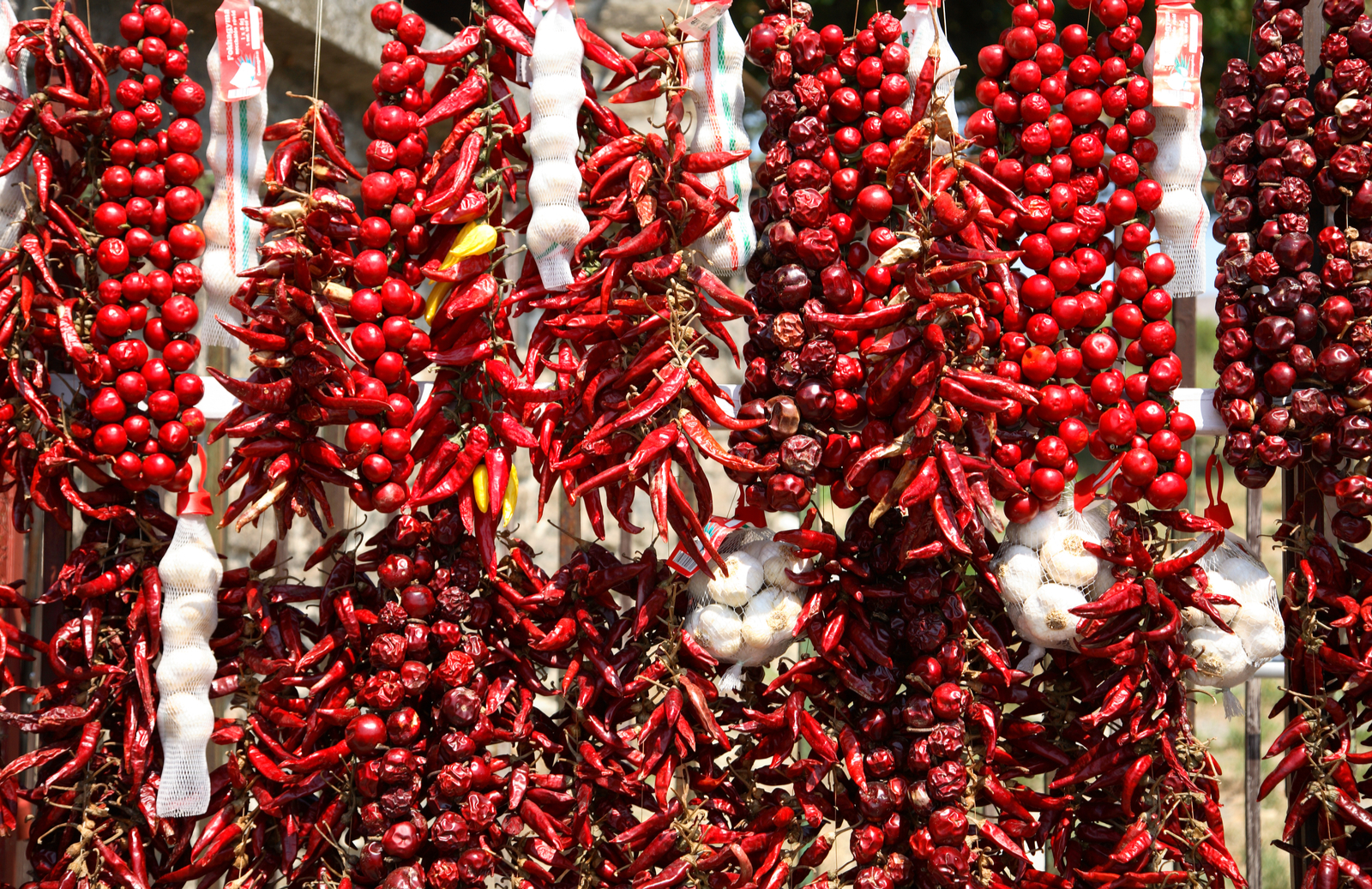 Some of the hot chillies at the markets on the Lower Danube
