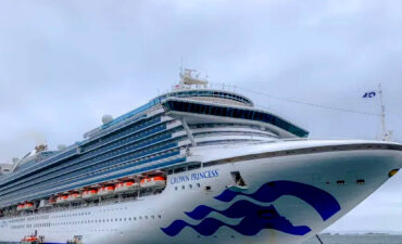 Crown Princess as she sets sail on Australian waters.