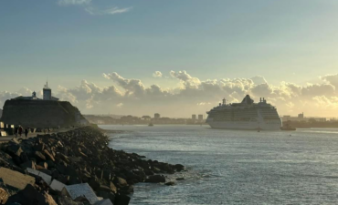 Brilliance heads into Newcastle for repairs. Photo: Royal Caribbean Australian Cruisers, Dylan Steel