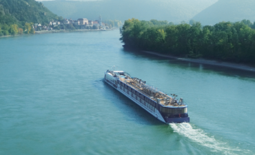 An APT river ship sailing down the Danube