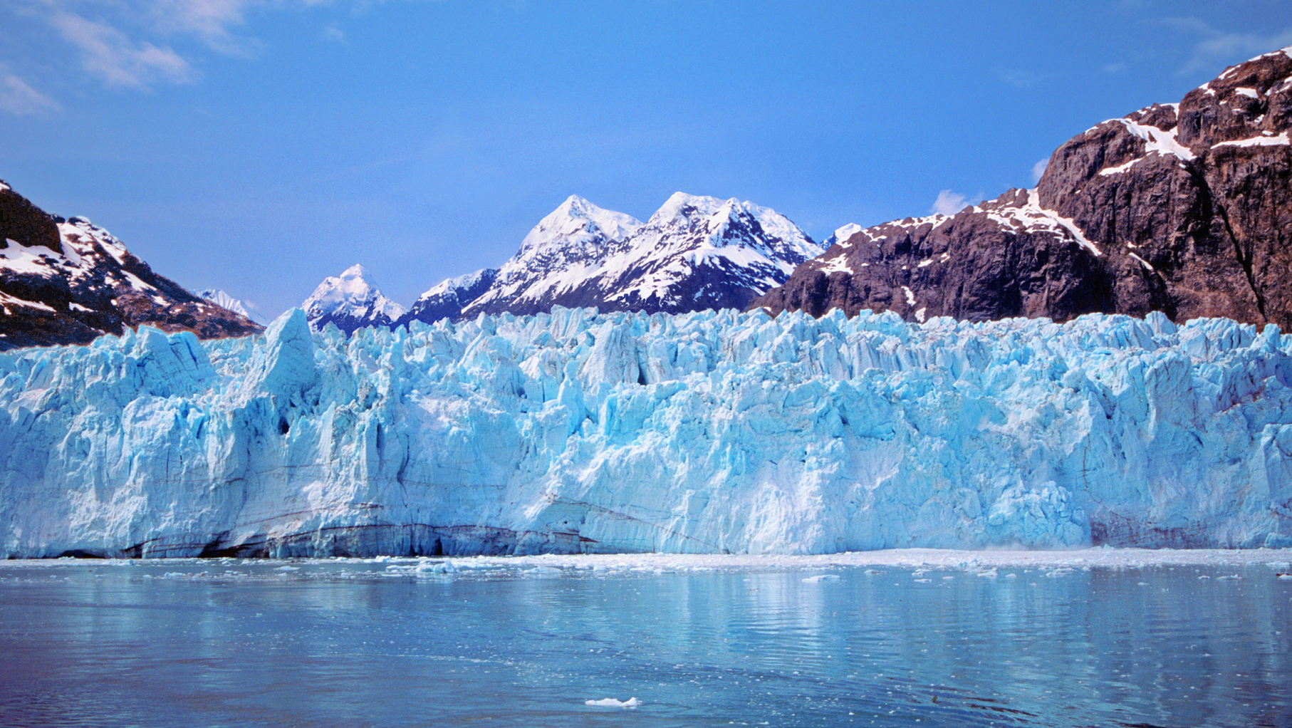 A glacier shelf in Alaska's Inside Passage