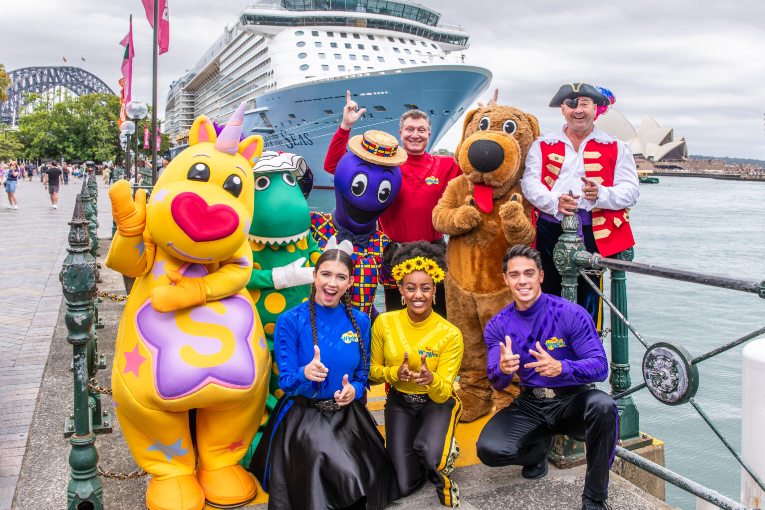 The Wiggles perform on Ovation Of The Seas , February 2024.
