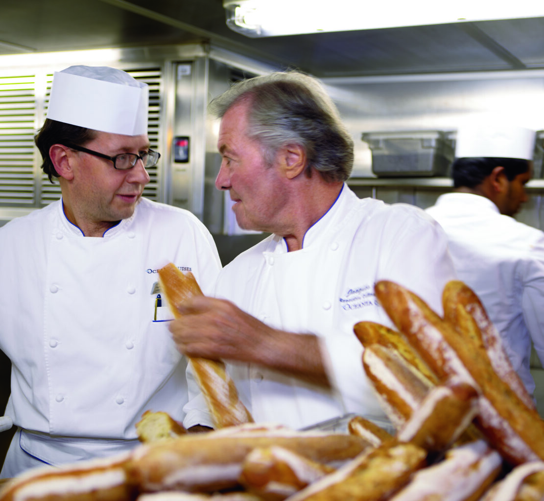 Chef Jacques Pepin discusses the art of of baking baguettes.