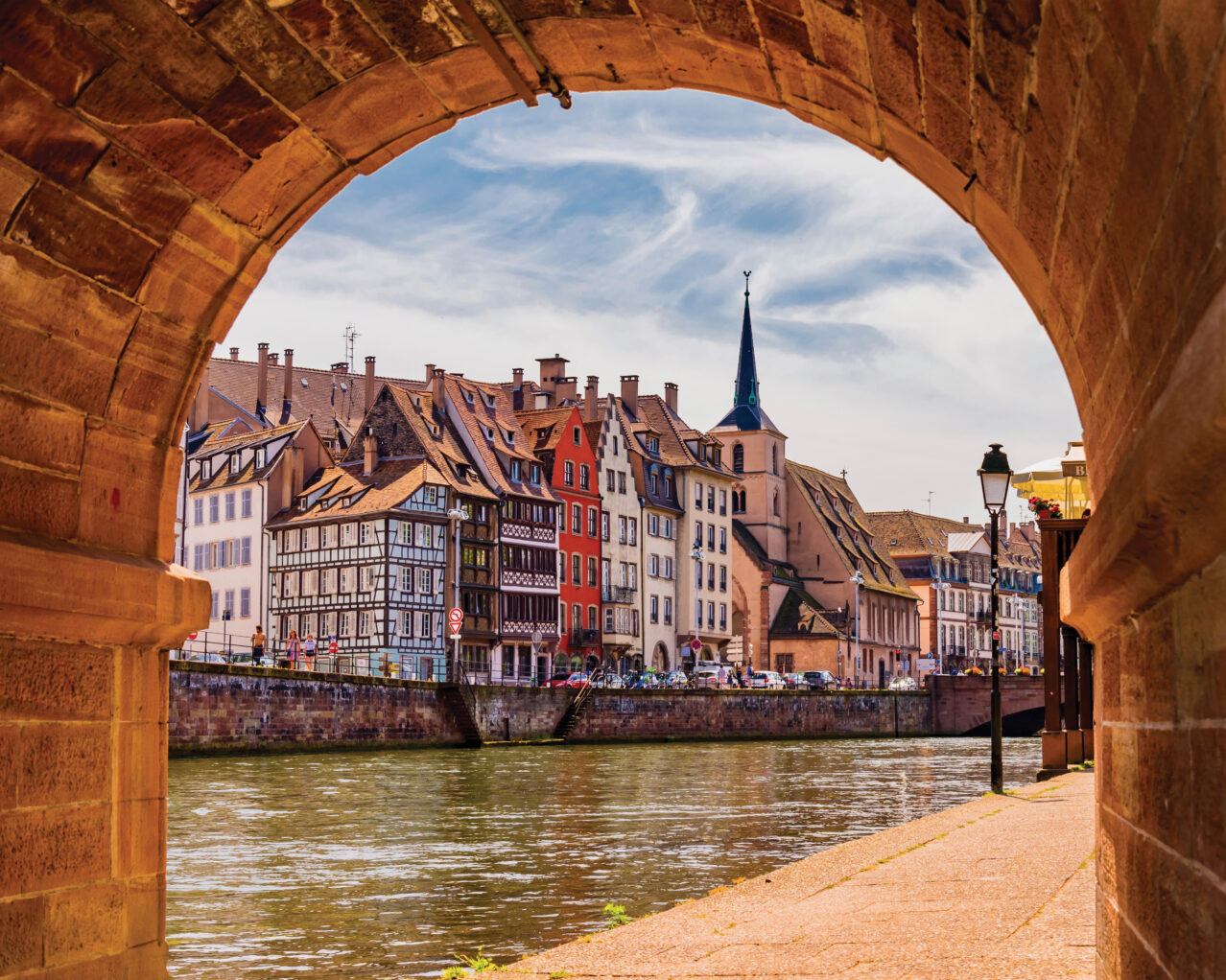 A view of Strasbourg through a tunnel