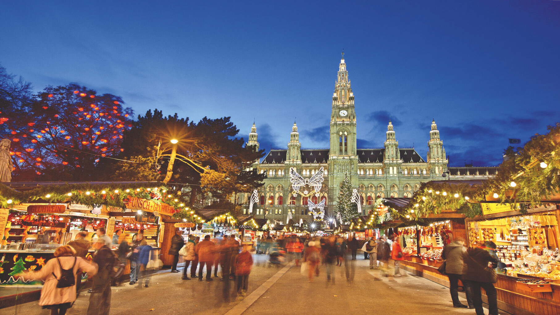 The festive season lights of historic Vienna.
