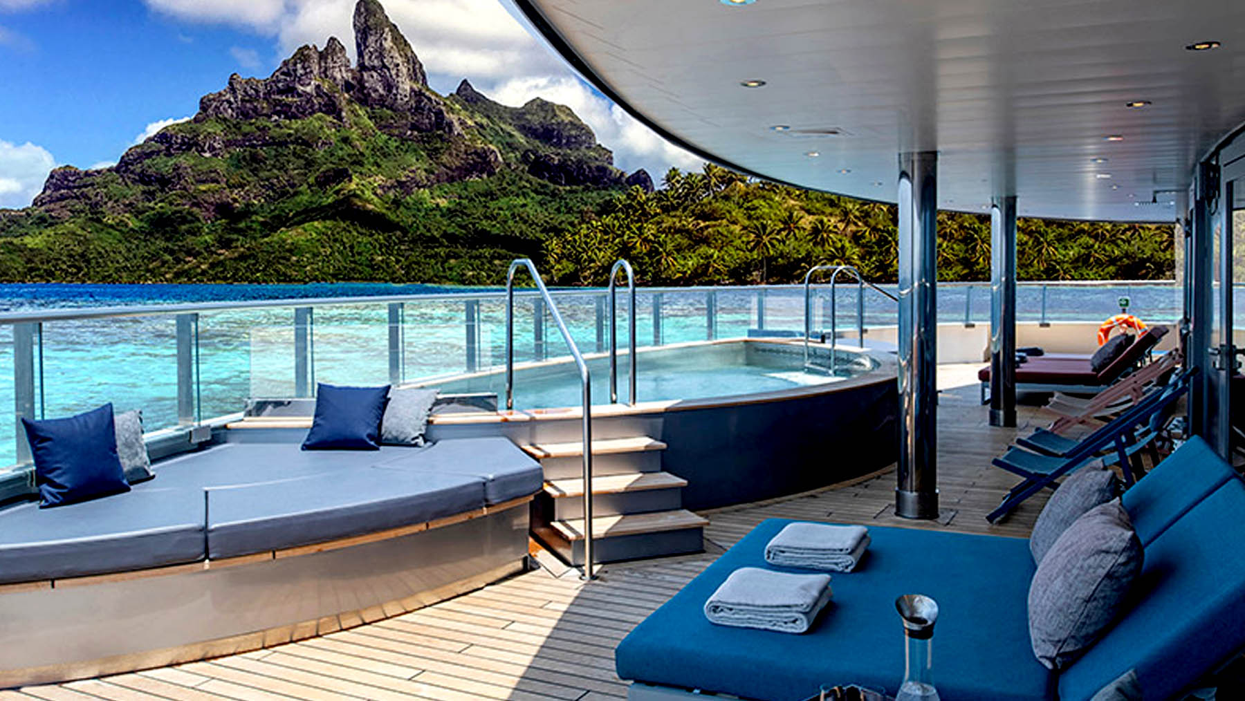 Scenic Spa Deck awaits cruisers as part of their onboard itineraries in their Australian and South Pacific cruise. 