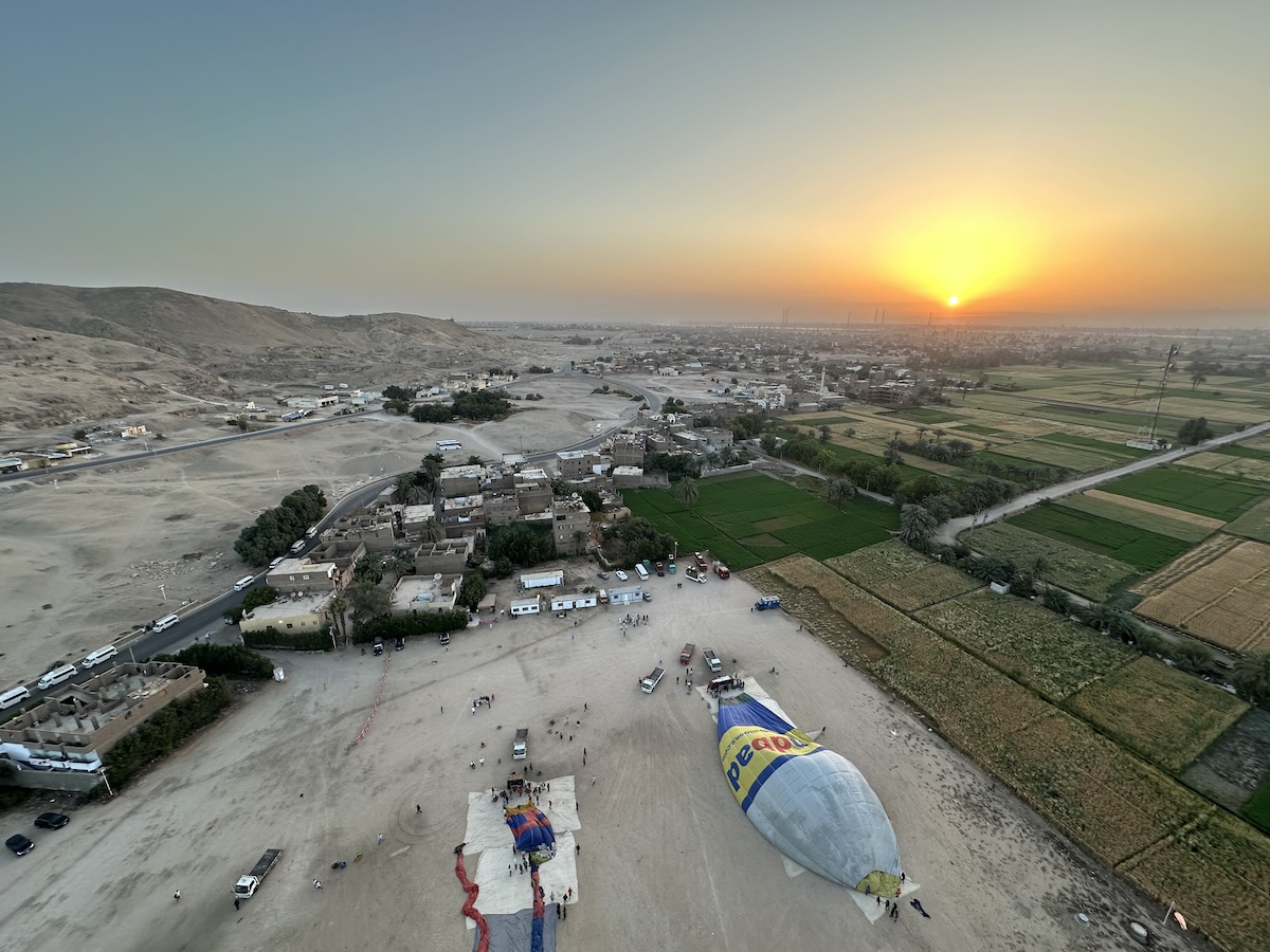 Dawn in a balloon in Luxor Egypt