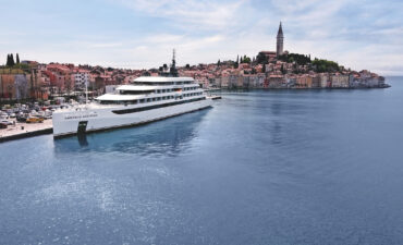 Emerald Azzurra in port at Rovinj Croatia.