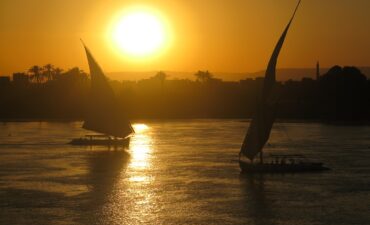 Two Feluccas at Luxor Egypt