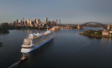 Ovation of the Seas sailing into Sydney Harbour