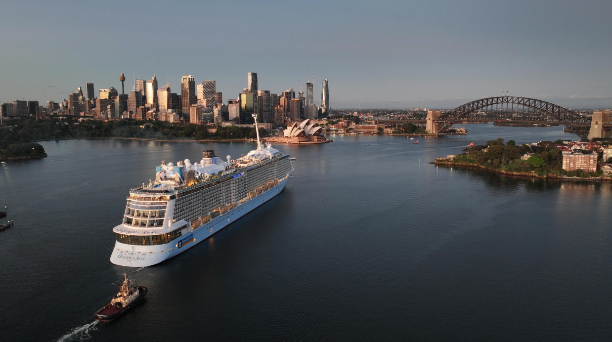Ovation of the Seas sailing into Sydney Harbour