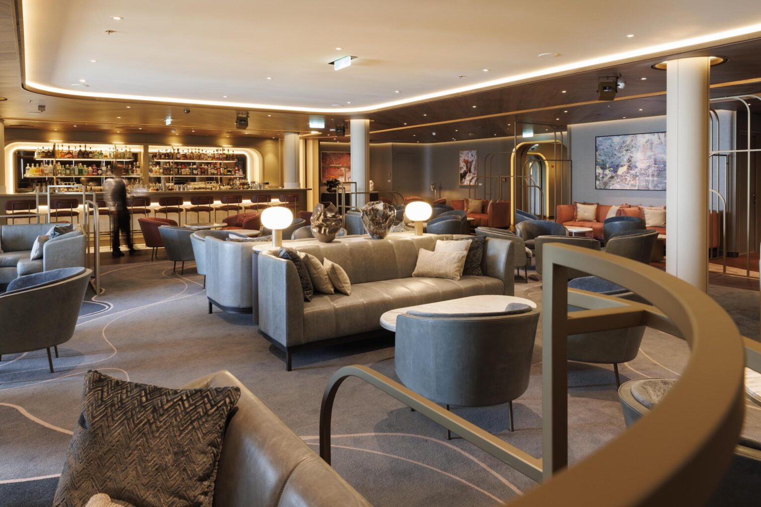 A panorama lounge and bar on Silver Nova. 