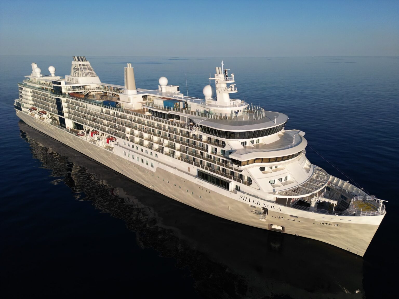 Silversea’s new Silver Nova on the open water.