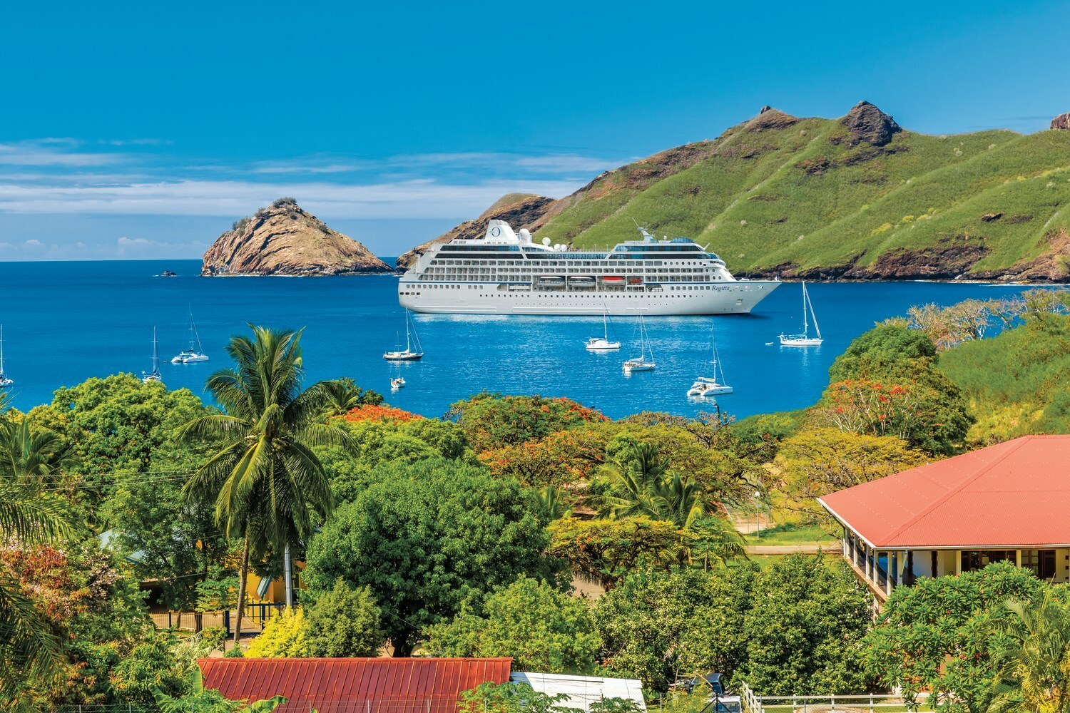 Tropics and exotics Oceania ship in islad paradise