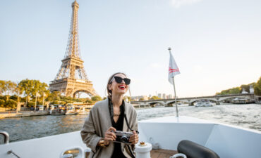 Young woman river cruiser in Paris