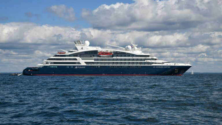 Le Jacques Cartier sailing at sea