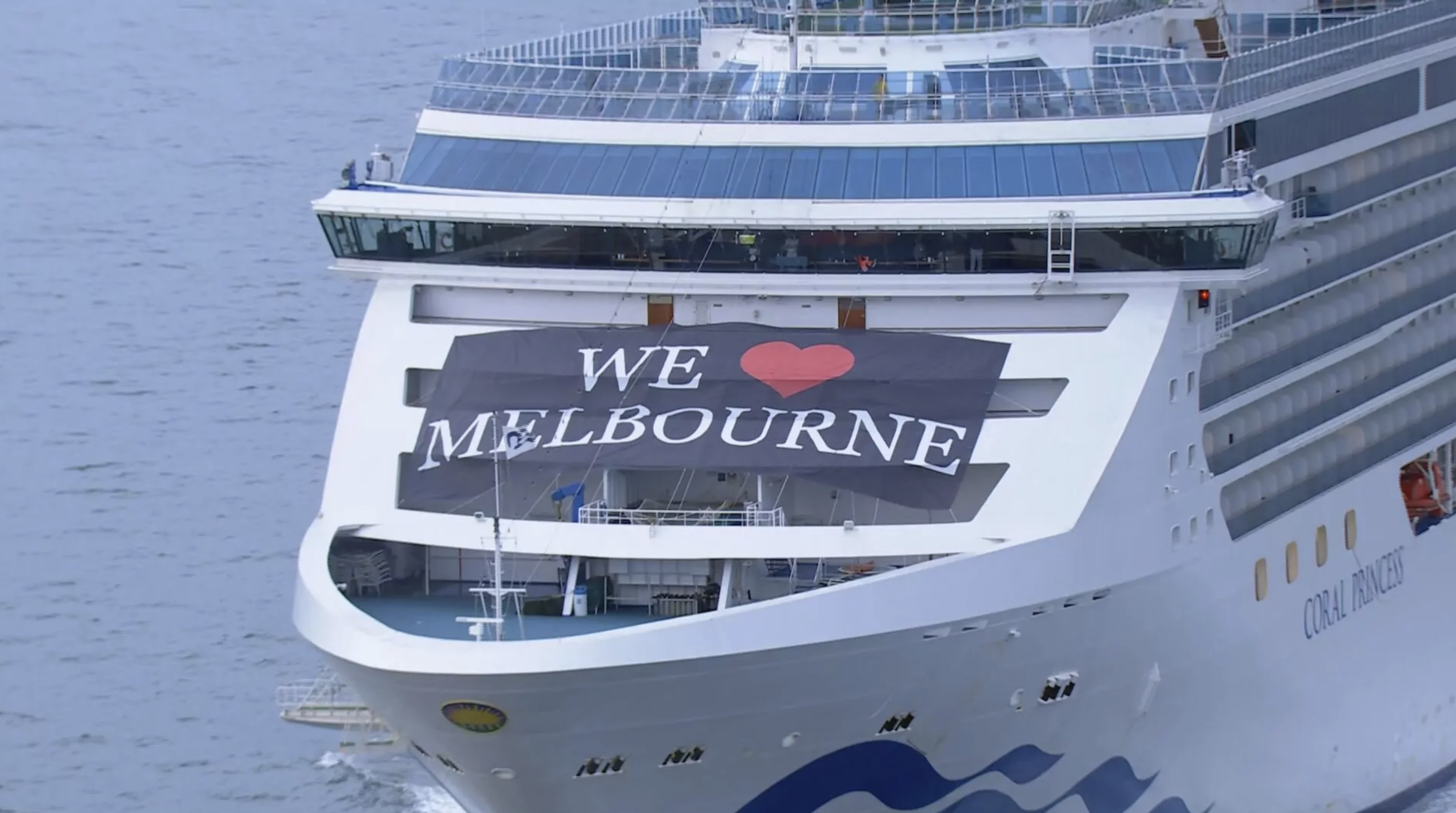 Melbourne cruise deals Princess ship with sign