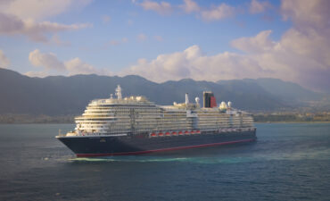 Queen Anne on her sea trials on the sea