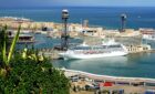 Spanish port of Barclona with cruise ship