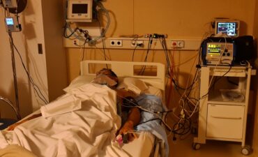 Aldo in the hospital after his heart attack.