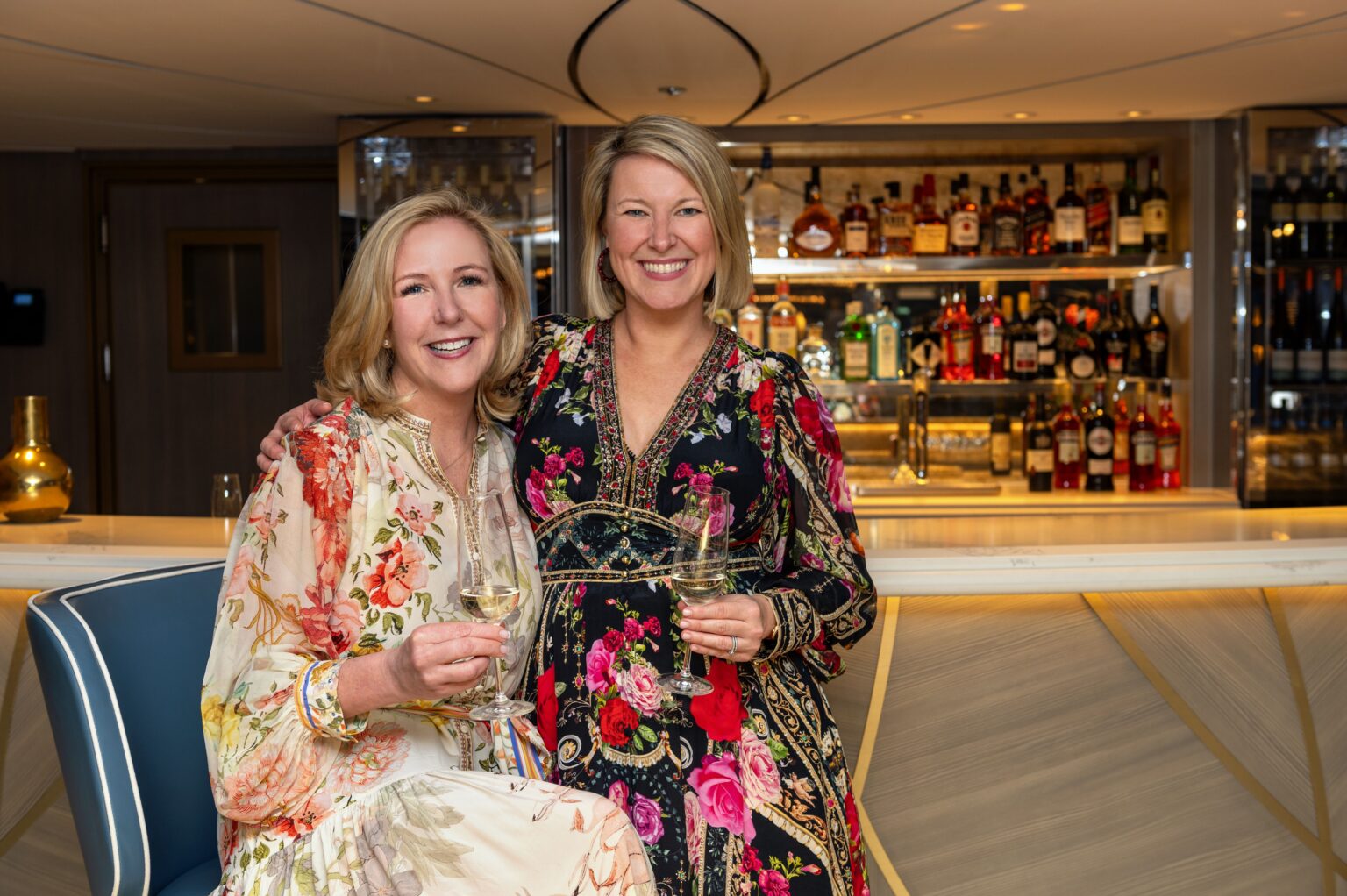 CEO and President of Uniworld, Ellen Bettridge with Managing Director, Alice Ager dressed in Camilla Kaftans