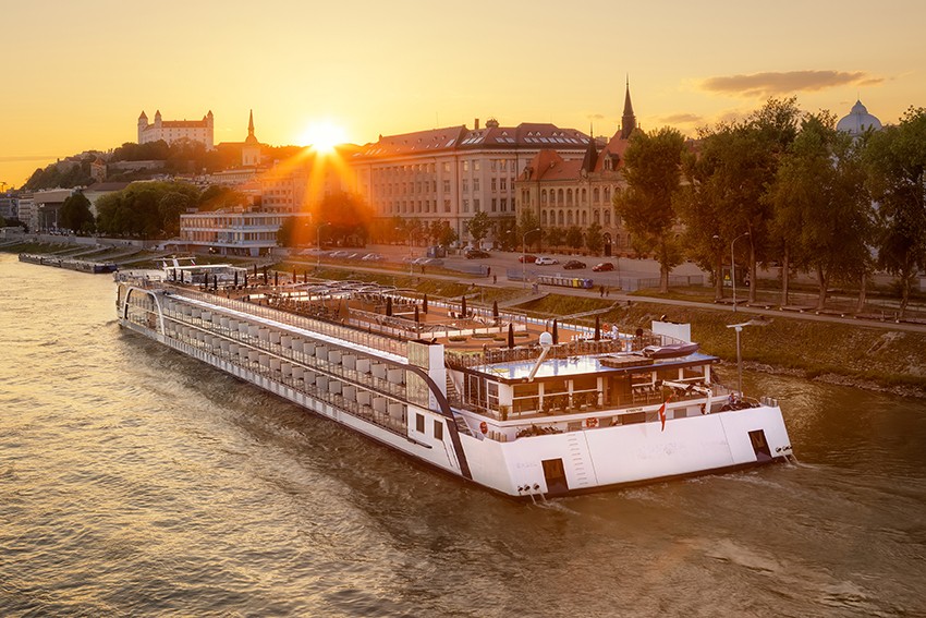 AmaMagna cruising in the river of Bratislava