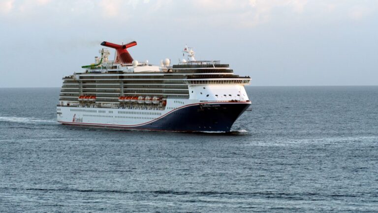 Carnival Paradise sailing in the ocean.