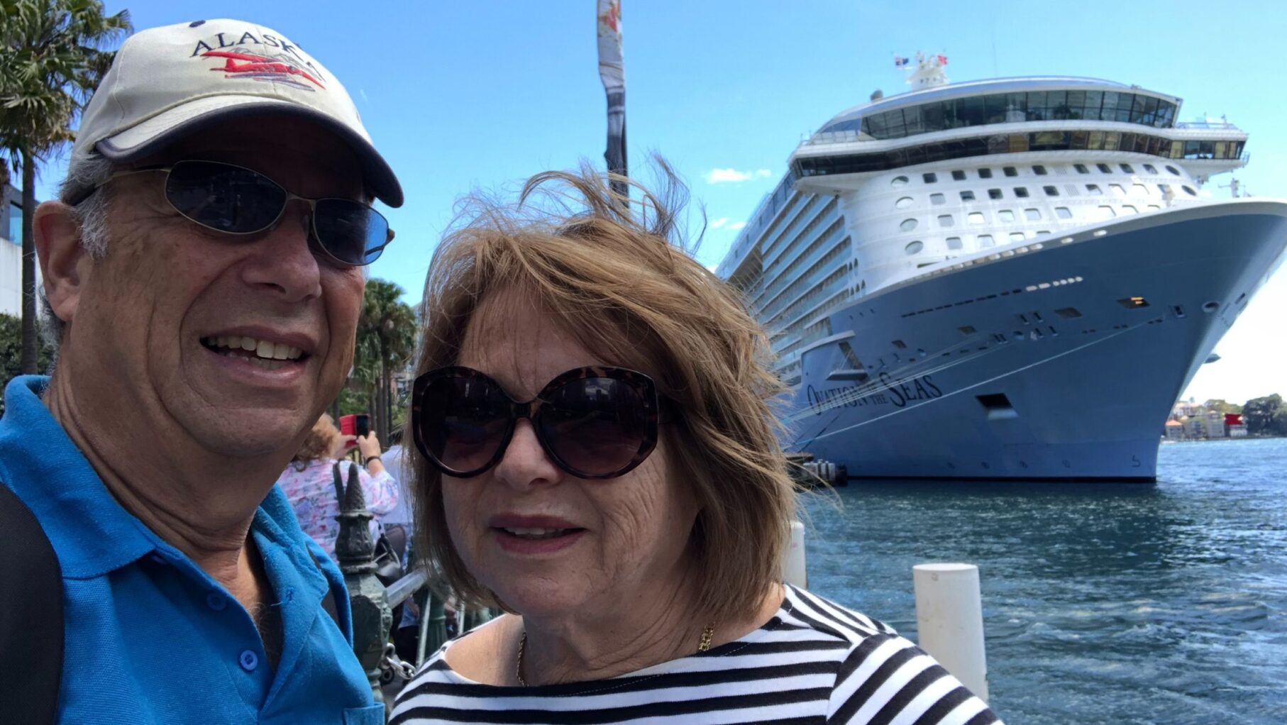 The Garebs in front of Ovation of the Seas