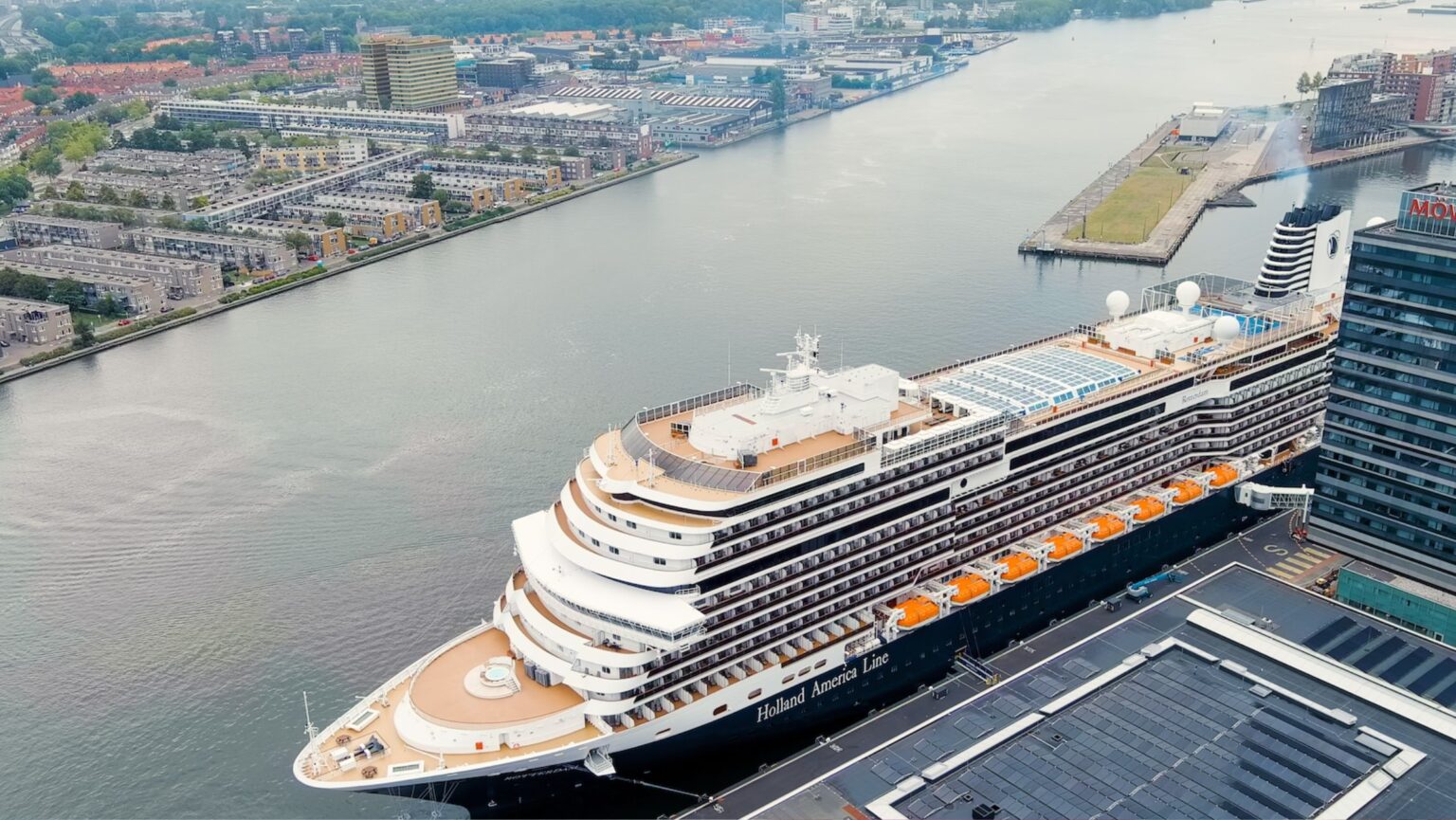 Cruise ship in port at Amserdam